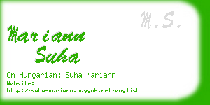 mariann suha business card